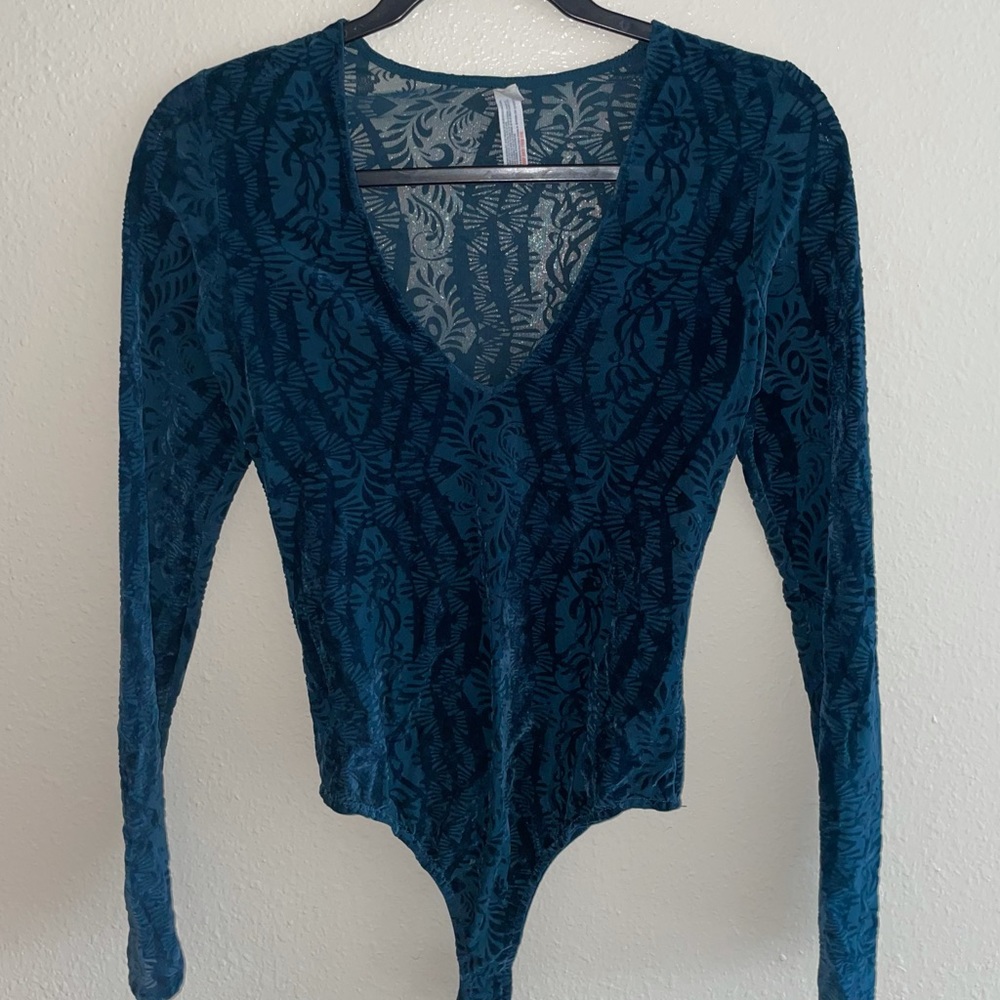 Free People Intimately Velvet Lace Bodysuit Size XS